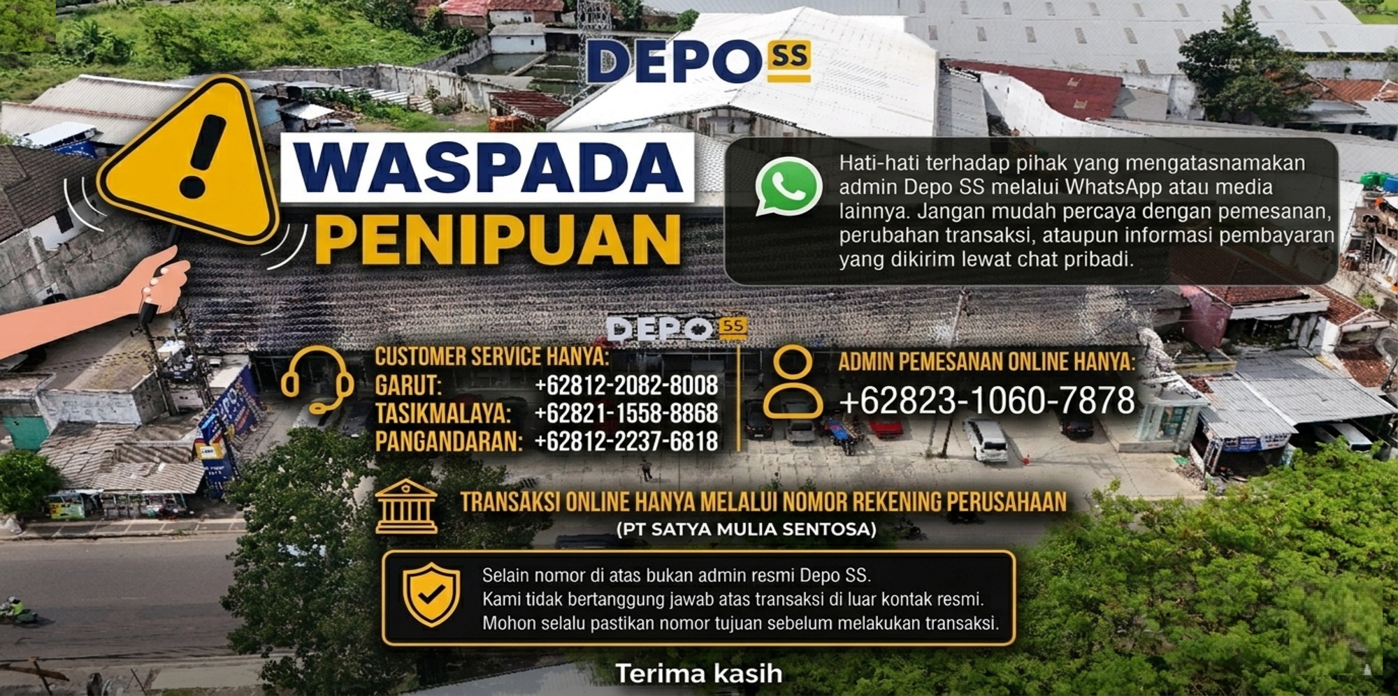 WASPADA PENIPUAN ADMIN DEPO SS