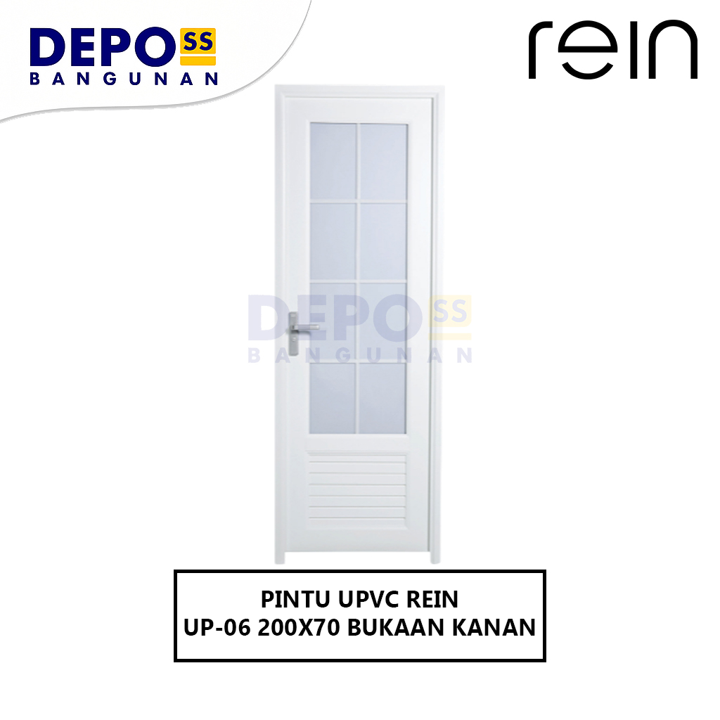 Pintu Kamar Mandi UP-06 UPVC Warna Putih Bukaan Kanan