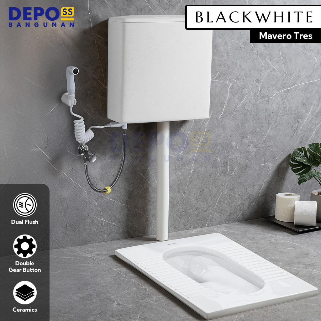 Kloset Jongkok Modern Flush Full 1 Set Mavero Tres