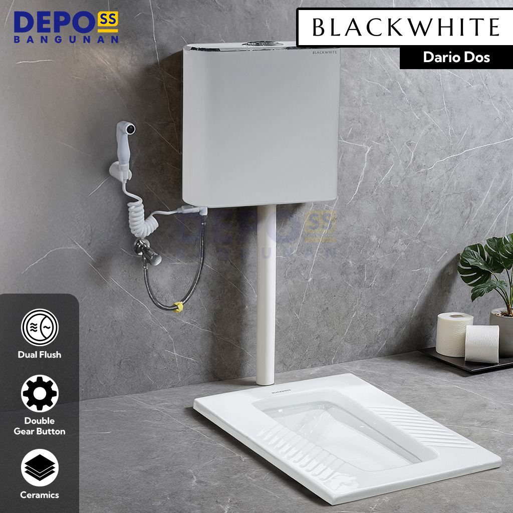 Kloset Jongkok Modern Flush Full 1 Set Dario Dos