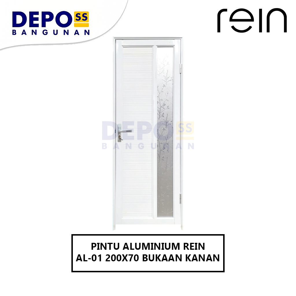 Pintu Kamar Mandi AL-01 Aluminium Bukaan Kanan