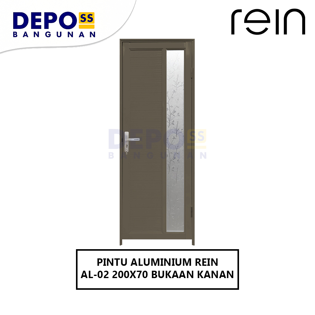 Pintu Kamar Mandi AL-02 Aluminium Bukaan Kanan
