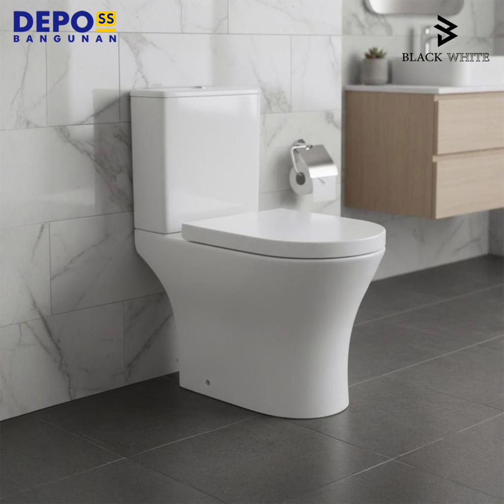 Blackwhite Kloset Duduk Prince Rimless Two Piece Toilet