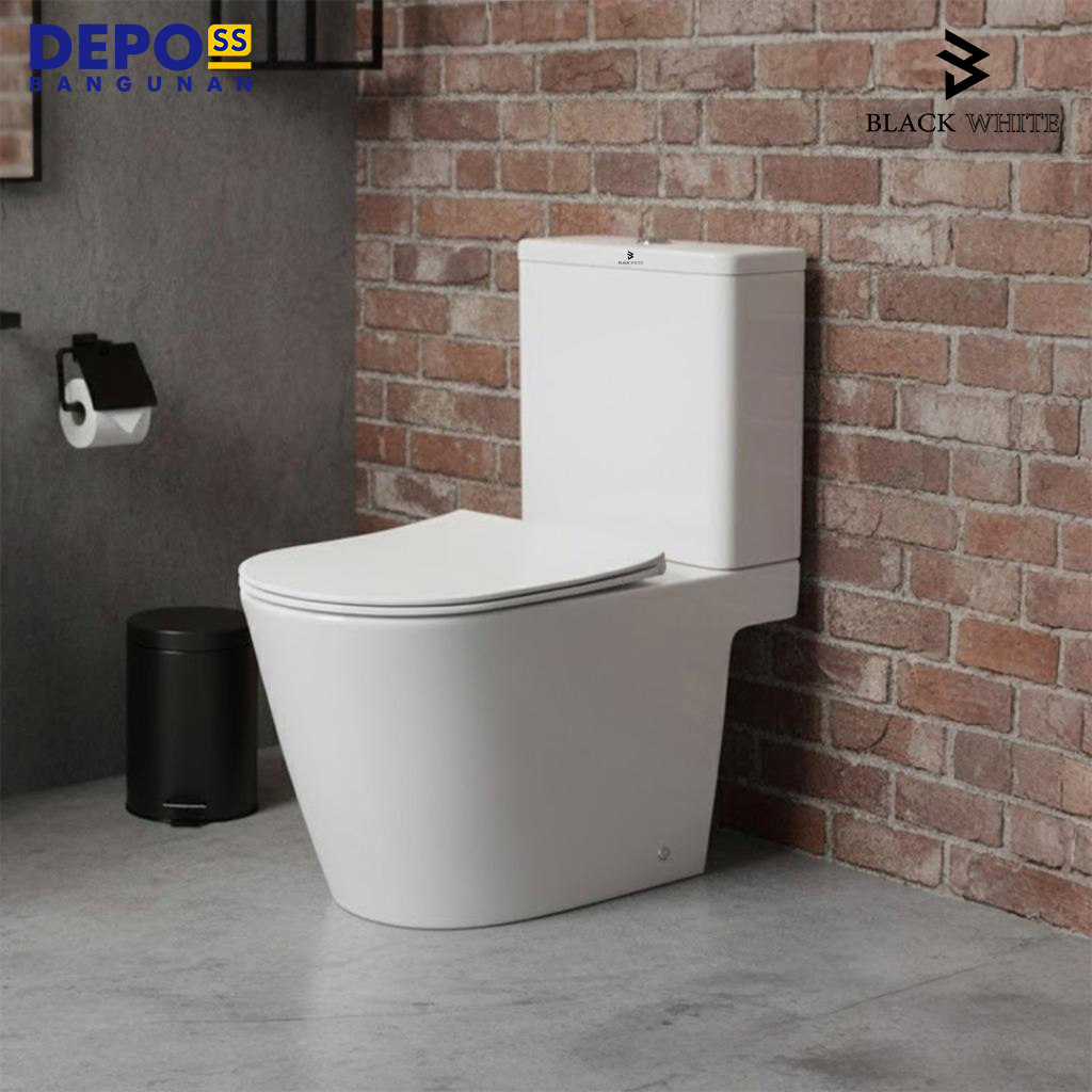 Blackwhite Kloset Duduk Tybalt Rimless Two Piece Toilet